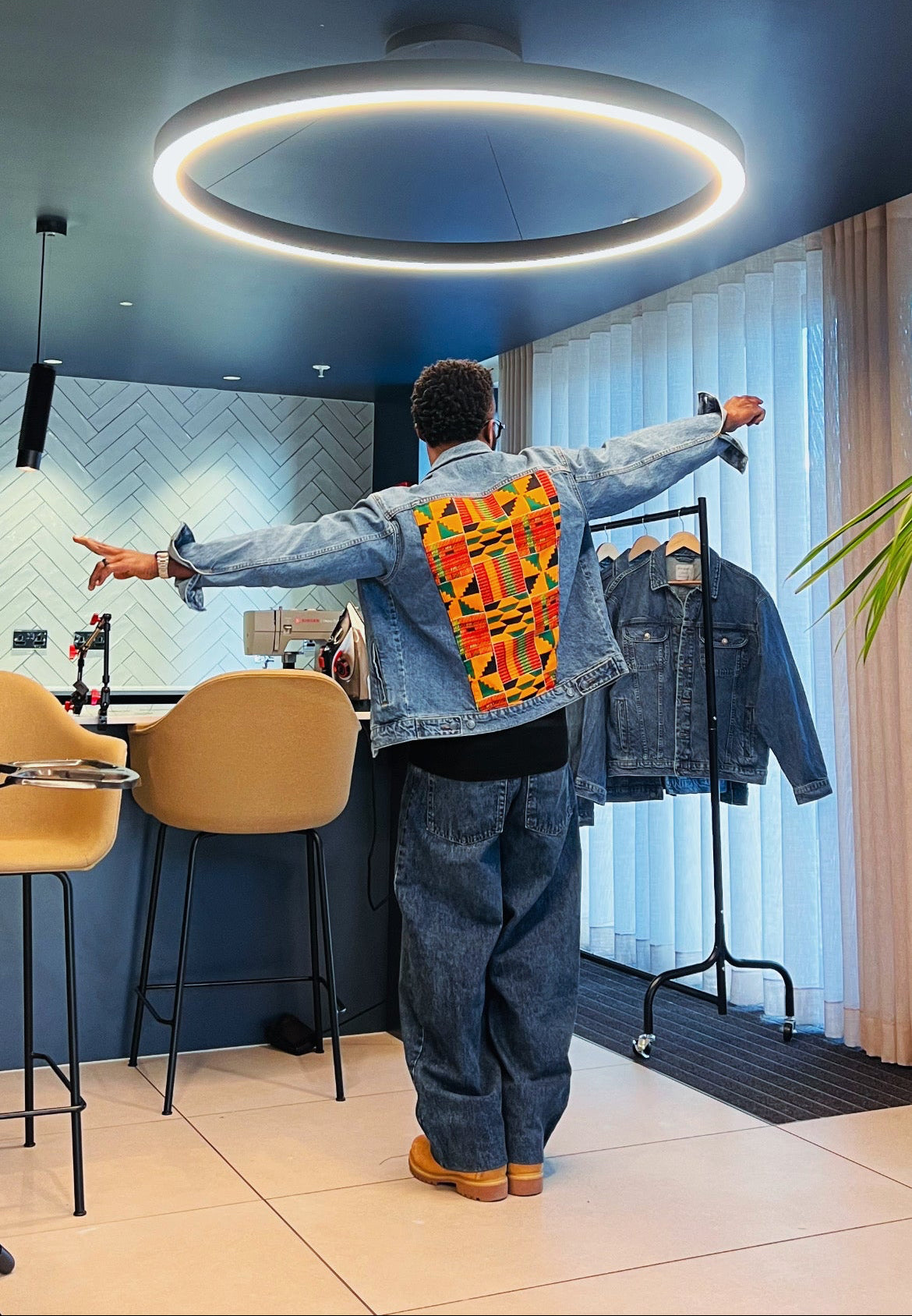 KENTE DENIM JACKET.