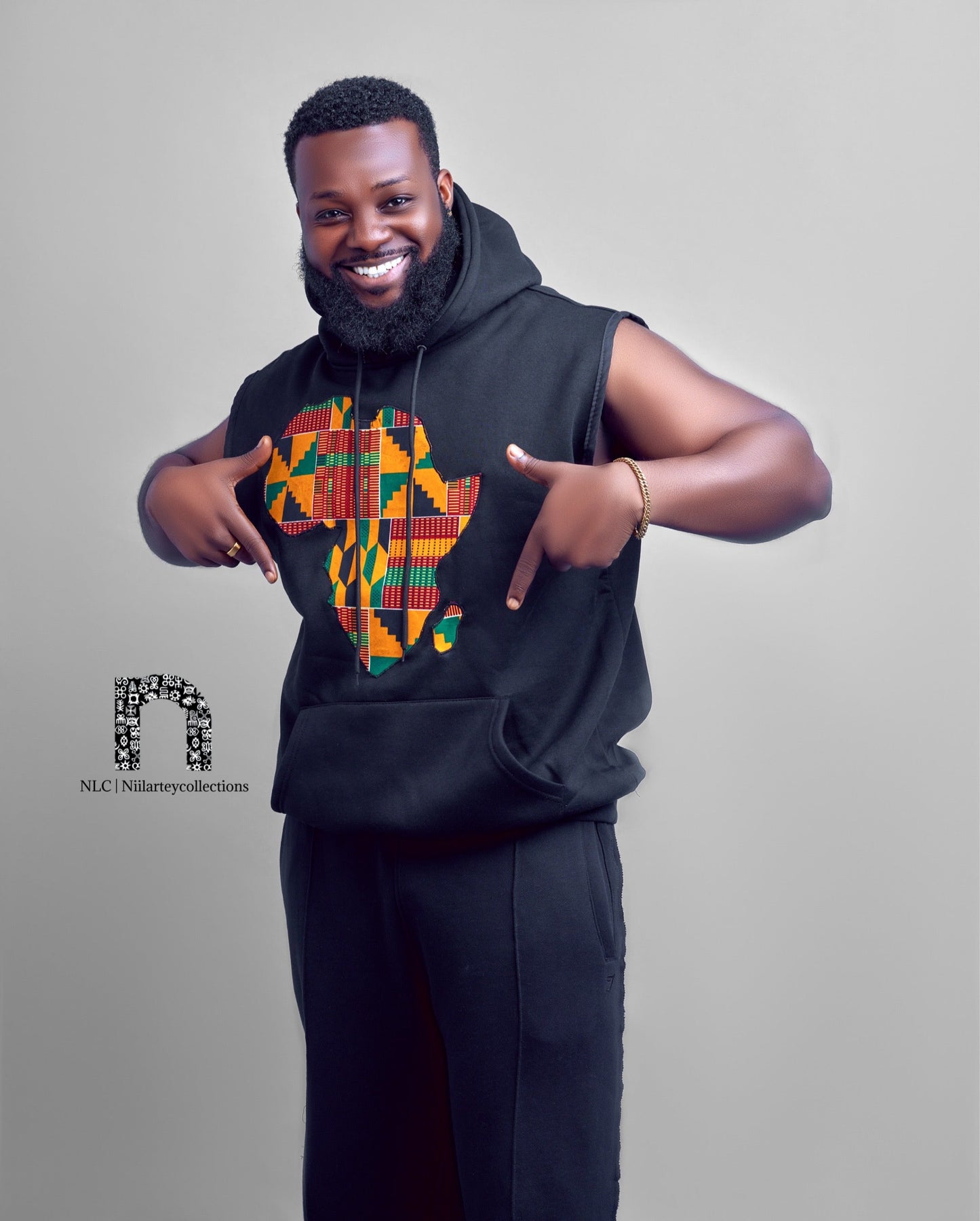 NLC's African Map Sleeveless Hoodie